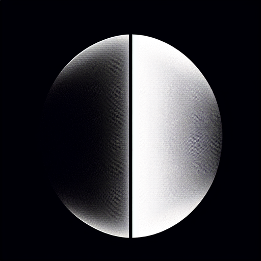 Elongated elipse with black top half and white bottom half.