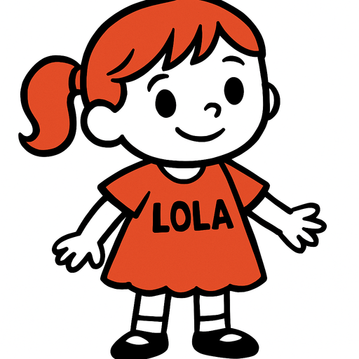 Petite fille nommée lola.
In-Game asset.  2d.  High contrast.  No shadows
