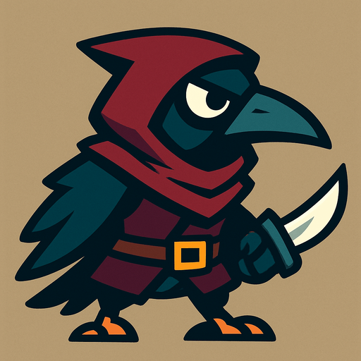 2d assassin bird.
In-Game asset.  2d.  High contrast.  No shadows