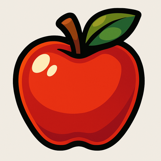 Apple.
In-Game asset.  2d.  High contrast.  No shadows