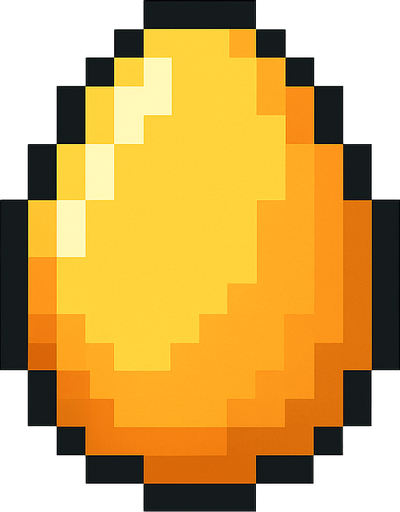 A Pixelated Egg.
In-Game asset.  2d.  High contrast.  No shadows