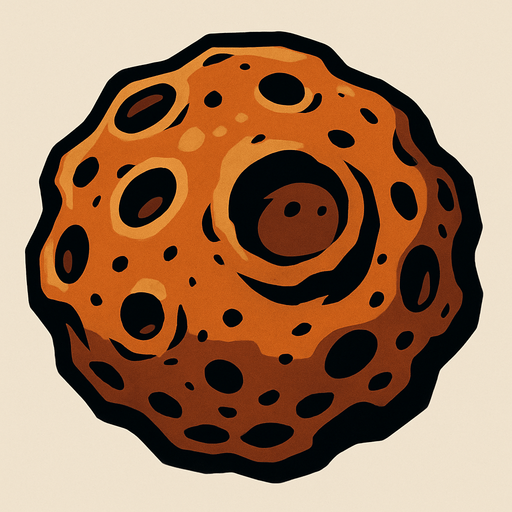 Asteroid.
In-Game asset.  2d.  High contrast.  No shadows