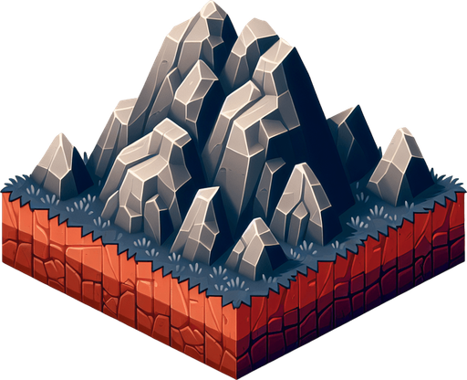 Rocks.
Single Game Texture. In-Game asset. 2d. Blank background. High contrast. No shadows.