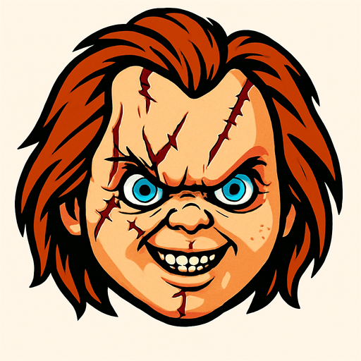 chucky head.
In-Game asset.  2d.  High contrast.  No shadows