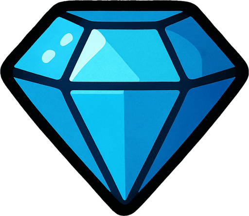 Blue diamond toy.
In-Game asset.  2d.  High contrast
