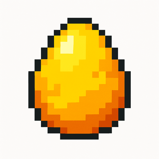 A Pixelated Egg.
In-Game asset.  2d.  High contrast.  No shadows