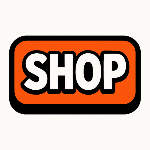Shop button.
In-Game asset.  2d.  High contrast.  No shadows