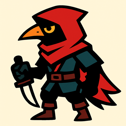 2d assassin bird.
In-Game asset.  2d.  High contrast.  No shadows