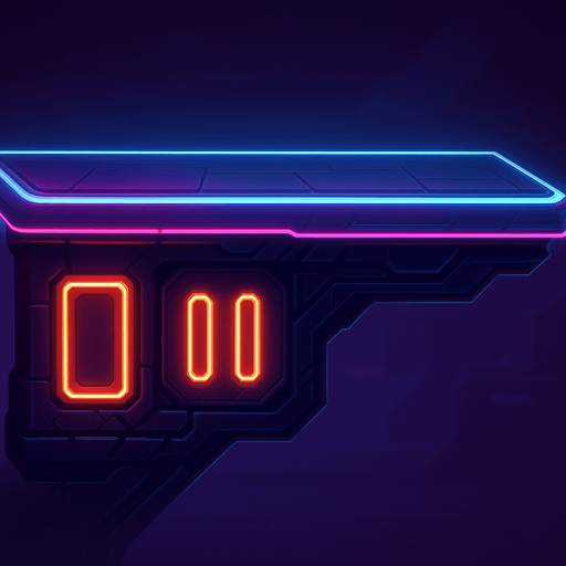 Neon cyberpunk sidescrolling 2d platformer platform futuristic high-tech glowing videogame platform