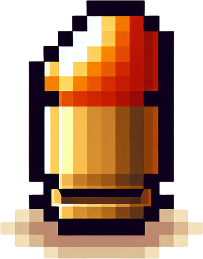 Bullet from bullethell
Single Game Texture. In-Game asset. 2d. Blank background. High contrast. No shadows.
