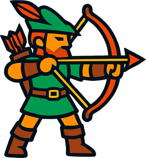 Archer.
In-Game asset.  2d.  High contrast.  No shadows