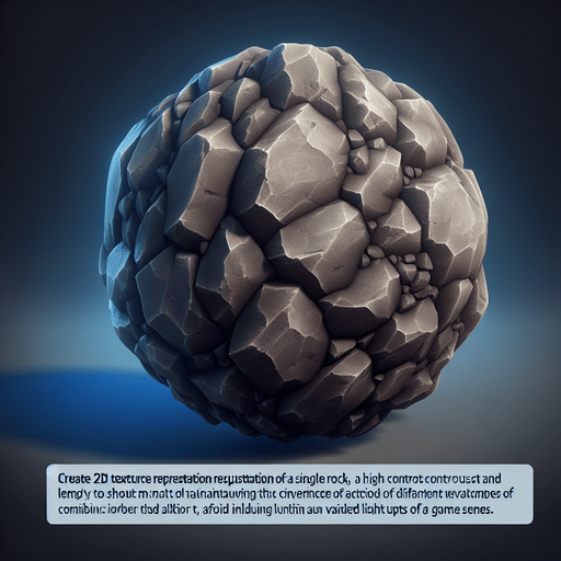 Rock.
Single Game Texture.  In-Game asset.  2d.  Blank background.  High contrast.  No shadows