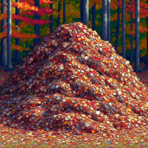 pile of dead leaves.
video game sprite