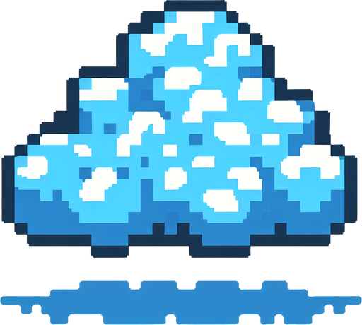 Bulut piksel sanatı.
Single Game Texture.  In-Game asset.  2d.  Blank background.  High contrast.  No shadows