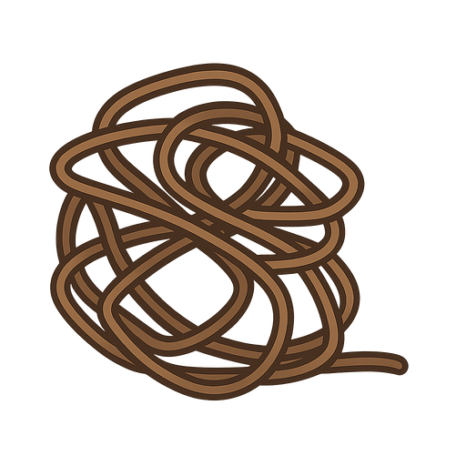 tangled. No background. Transparent background. Blank background. No shadows. 2d. In-Game asset. flat
