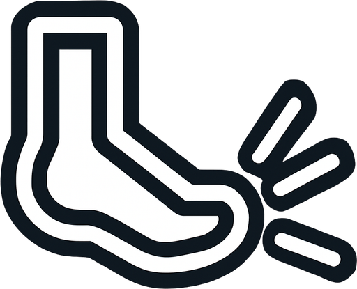 transparent kicking feet simbol.
In-Game asset.  2d.  High contrast.  No shadows