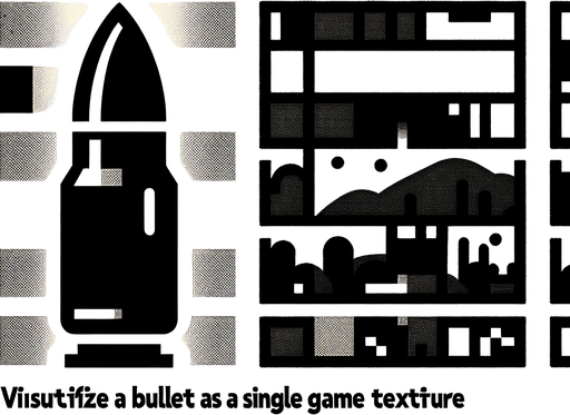 Bullet.
Single Game Texture. In-Game asset. 2d. Blank background. High contrast. No shadows.