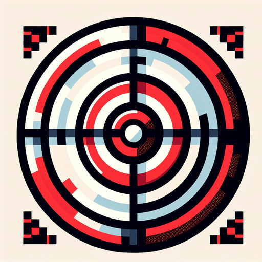 Red and white target.
Single Game Texture.  In-Game asset.  2d.  Blank background.  High contrast.  No shadows