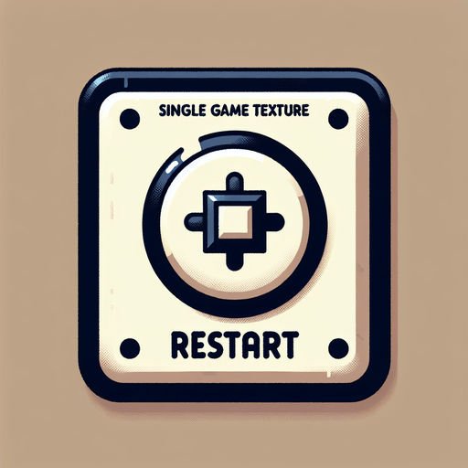A restart button Single Game Texture. In-Game asset. 2d. Blank background. High contrast. No shadows.
