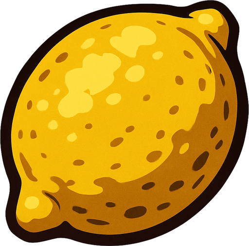 uncut lemon.
In-Game asset.  2d.  High contrast.  No shadows