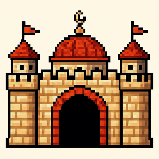 ottoman walls pixel.
In-Game asset.  2d.  High contrast.  No shadows