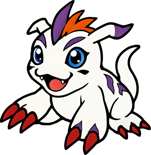 Gomamon.
In-Game asset.  2d.  High contrast.  No shadows
