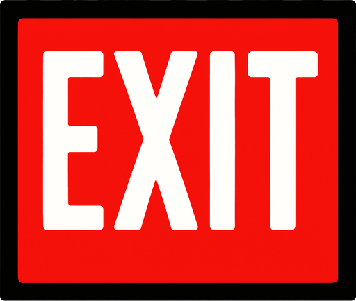 Exit.
In-Game asset.  2d.  High contrast.  No shadows