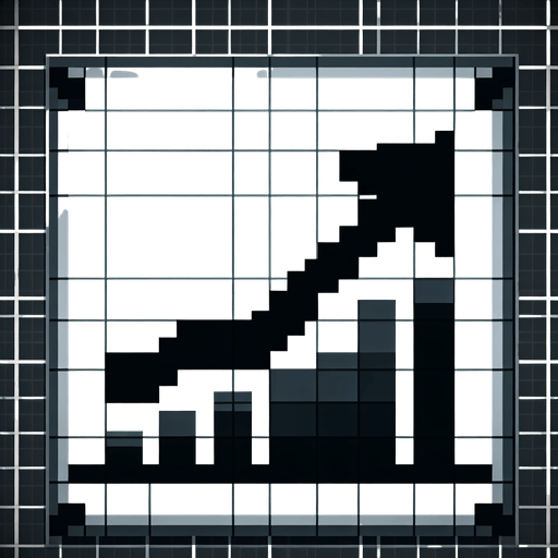 Стрелка графика стемится вверх, черный.
Single Game Texture. In-Game asset. 2d. Blank background. High contrast. No shadows.