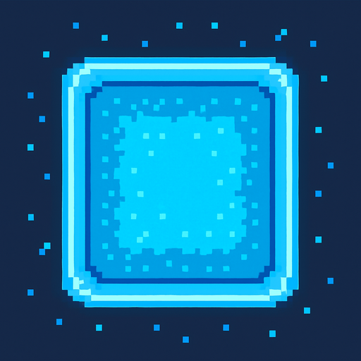top down pixel art view of a rectangular forcefield.
In-Game asset.  2d.  High contrast.  No shadows