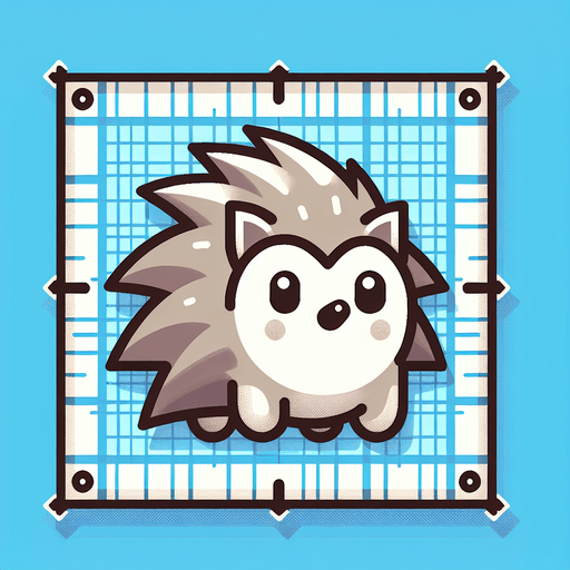 a hedgehog.
Single Game Texture. In-Game asset. 2d. Blank background. High contrast. No shadows.