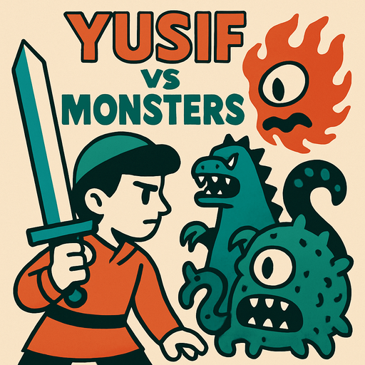 Yusif VS Monsters.
In-Game asset.  2d.  High contrast.  No shadows