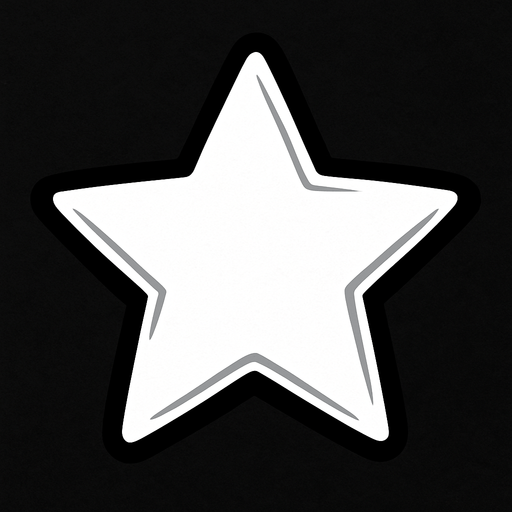 beyaz renkli yıldız.
In-Game asset.  2d.  High contrast.  No shadows