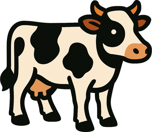 Pure cow.
In-Game asset.  2d.  High contrast.  No shadows