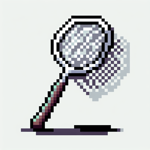 pixel butterfly catcher tool, standing straight, the net facing right.
Single Game Texture. In-Game asset. 2d. Blank background. High contrast. No shadows.