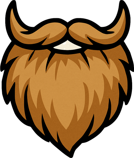 Big light brown beard.
In-Game asset.  2d.  High contrast.  No shadows