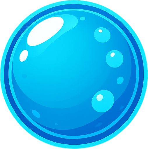 Water bubble ball.
In-Game asset.  2d.  High contrast.  No shadows