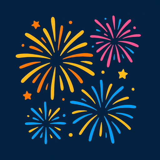 Fireworks.
In-Game asset.  2d.  High contrast.  No shadows