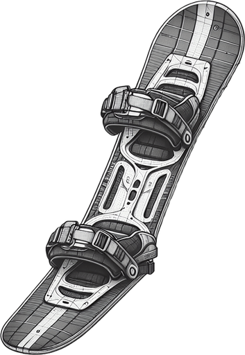 Knee board ski.
Single Game Texture.  In-Game asset.  2d.  Blank background.  High contrast.  No shadows