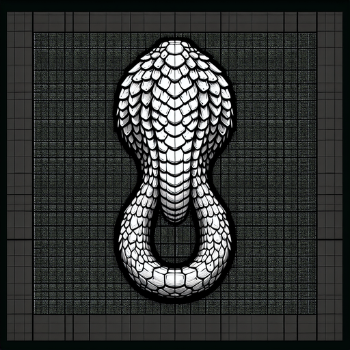 Single, Anaconda snake head segment. Seen from above.
Single Game Texture. In-Game asset. 2d. Blank background. High contrast. No shadows.