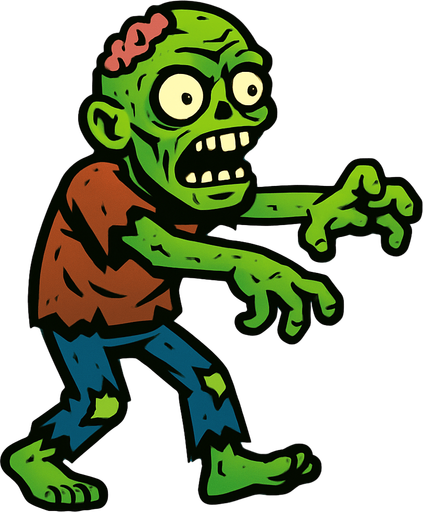 Zombie.
In-Game asset.  2d.  High contrast.  No shadows