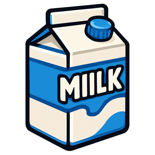 Milk.
In-Game asset.  2d.  High contrast.  No shadows