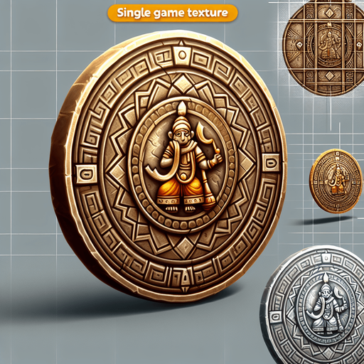 Coin indian.
Single Game Texture. In-Game asset. 2d. Blank background. High contrast. No shadows.