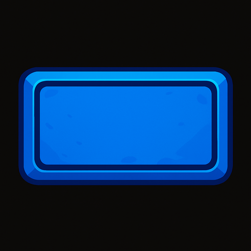 Blue button rectangle.
In-Game asset.  2d.  High contrast.  No shadows