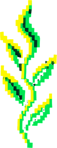 A small single strand of loose floating seaweed. 80s arcade machine graphics..
In-Game asset.  2d.  High contrast.  No shadows