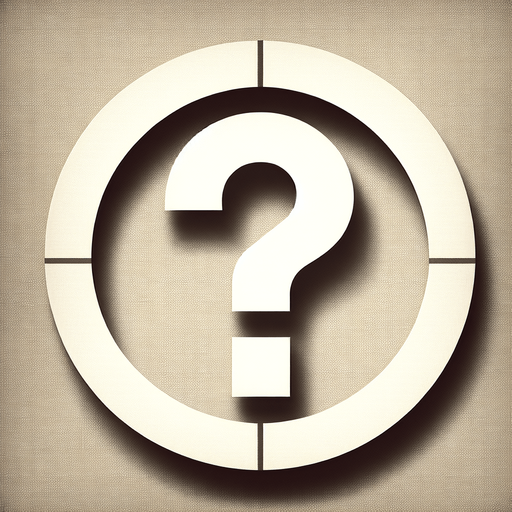 A white question mark in a circle, like for a help button in a game..
Single Game Texture. In-Game asset. 2d. Blank background. High contrast. No shadows.