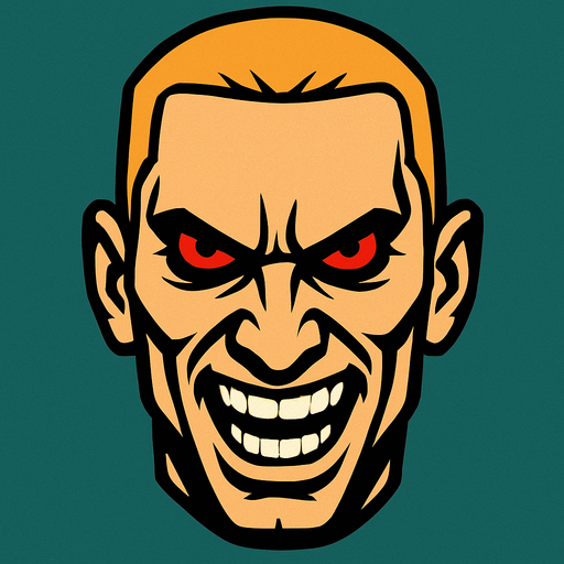 Eminem's evil face.
In-Game asset.  2d.  High contrast.  No shadows