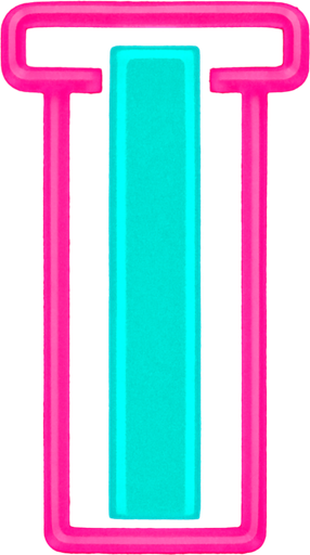 neon turquoise pole. covered with neon pink frame.
In-Game asset.  2d.  High contrast.  No shadows