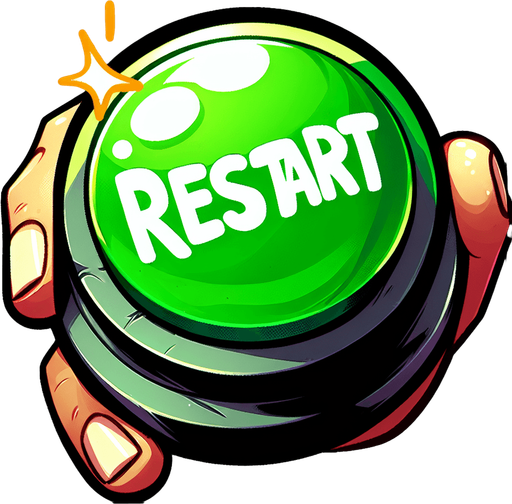 Green button with a text saying "RESTART". cartoon font.
Single Game Texture. In-Game asset. 2d. Blank background. High contrast. No shadows.