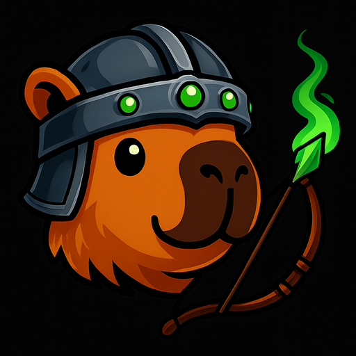 Elimina la resortera. Añadele un arco y una flecha con la punta verde que suelta un humo verde. Adorna el casco con piedras birllantes verdes.