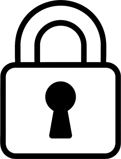 kilit ikonu beyaz.
In-Game asset.  2d.  High contrast.  No shadows